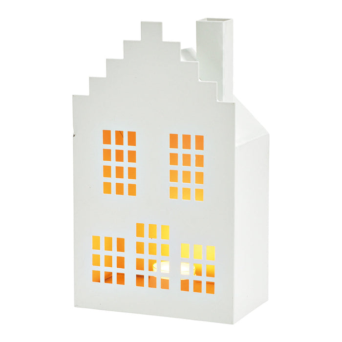 SVJ Windlicht Lantaarnhuis - 9x15x25 cm - Metaal - Wit