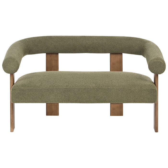 Beliani - ILBRO - Tweezitsbank - Groen|Donkerbruin - Bouclé