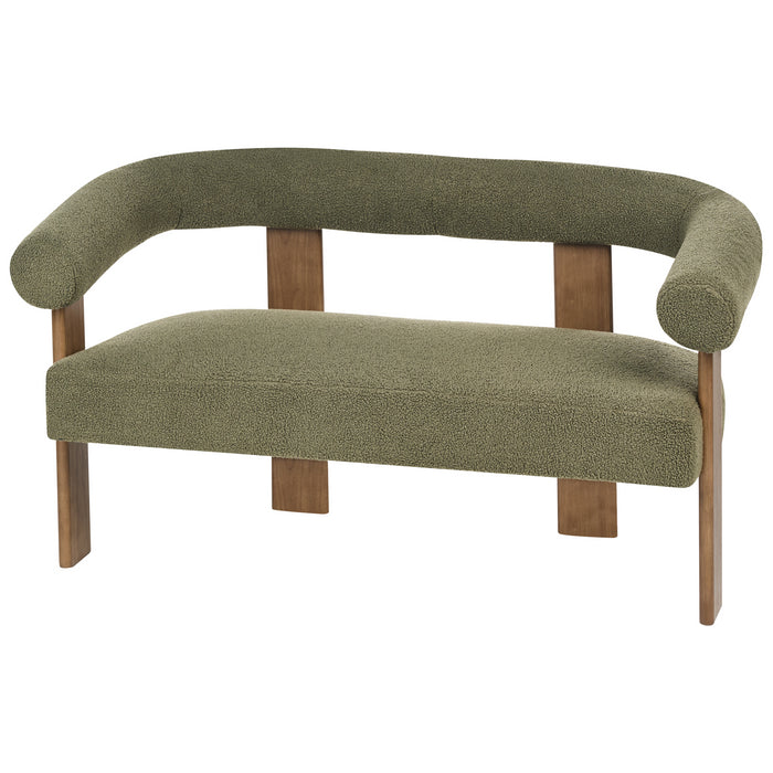 Beliani - ILBRO - Tweezitsbank - Groen|Donkerbruin - Bouclé