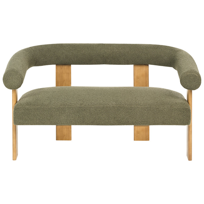 Beliani - ILBRO - Tweezitsbank - Groen|Lichtbruin - Bouclé