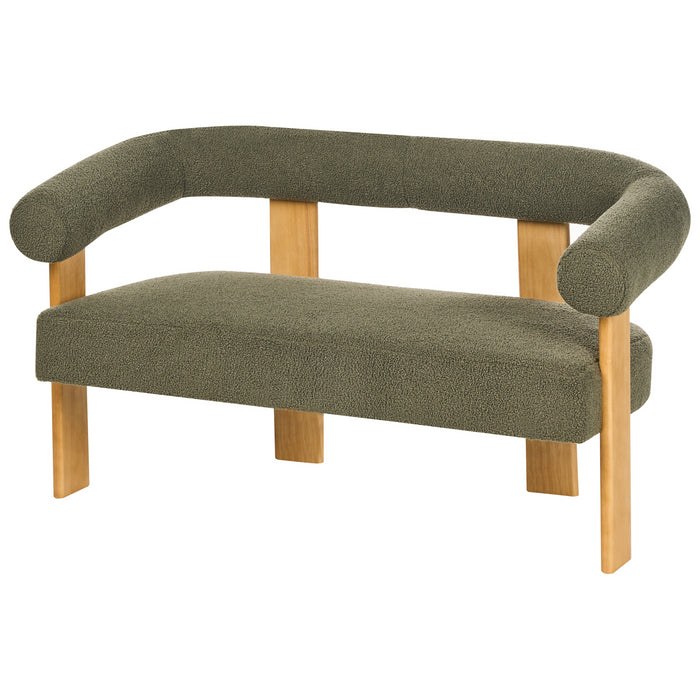 Beliani - ILBRO - Tweezitsbank - Groen|Lichtbruin - Bouclé