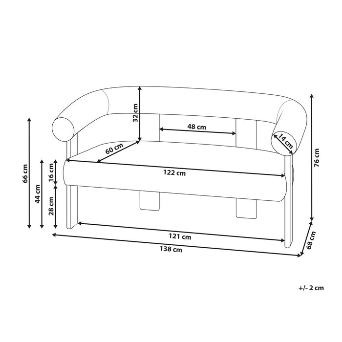 Beliani - ILBRO - Tweezitsbank - Groen|Lichtbruin - Bouclé