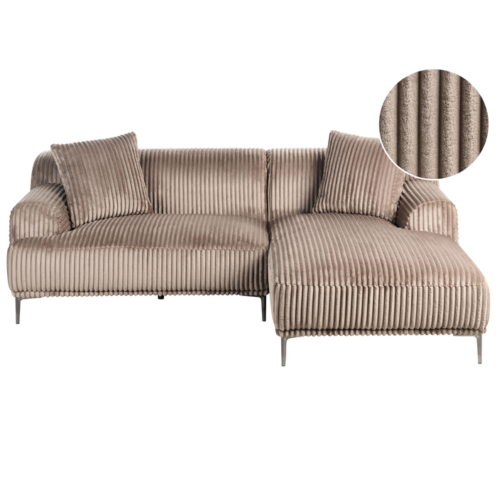 Beliani-STENUM-Hoekbank 3-zits-Lichtbruin-Linkszijdig-Corduroy