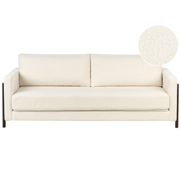 Beliani - ORSA - Slaapbank - Wit - Bouclé