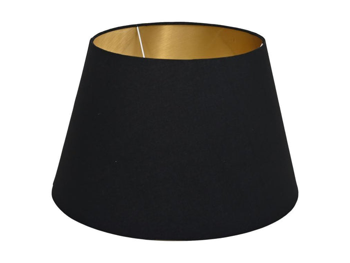 HSM Collection-Ronde Lampenkap Conisch-ø35-ø52x32-Zwart|Goud-Stof