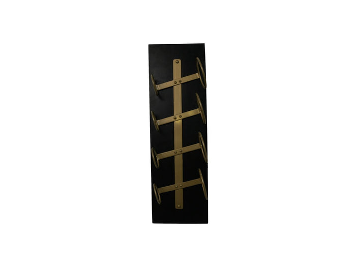 HSM Collection Wijnrek Diabo wand 4 flessen H 65 cm hout goud
