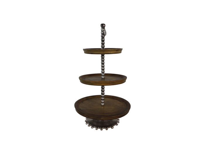 Etagere - 36x36x60 - Naturel - Mangohout|aluminium