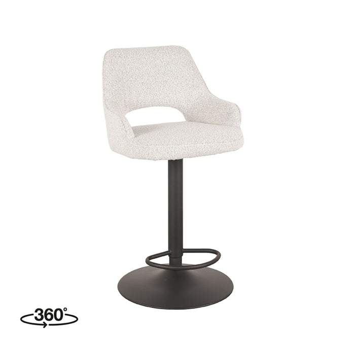 LABEL51 - Barkruk Fer - Champagne Boucle - Zwart Metaal