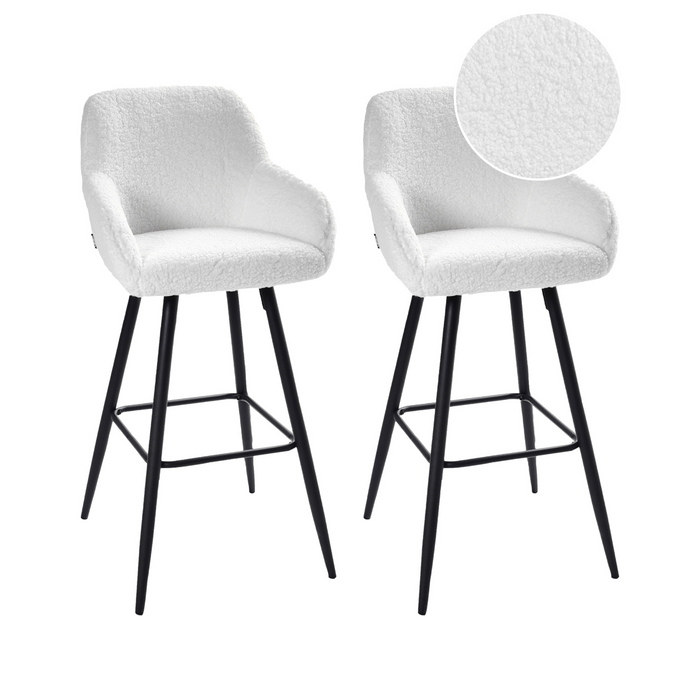 Beliani - CASMALIA - Barkruk set van 2 - Gebroken wit - Off-white
