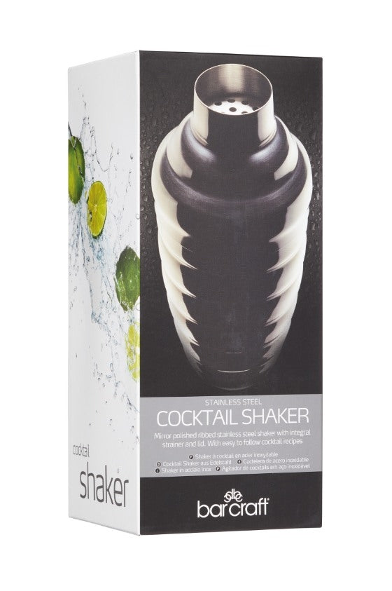 Cocktailshaker, 0.5 L, RVS, Geribbeld - BarCraft