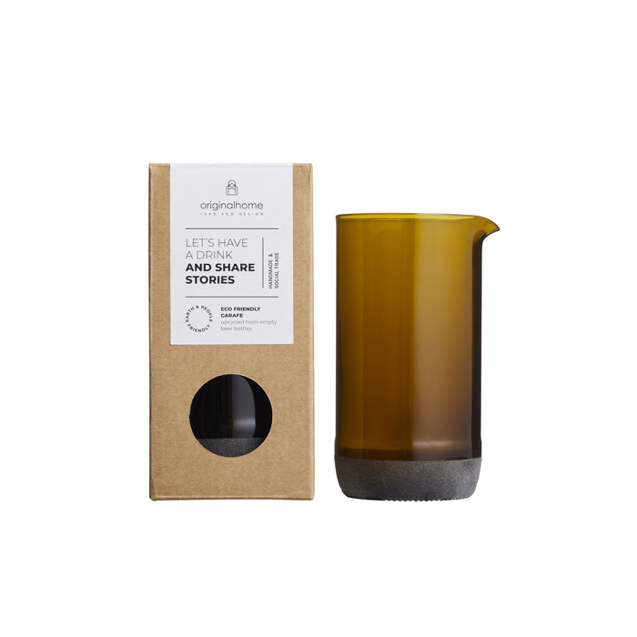 Originalhome Karaf van upcyclede bierfles - Bruin