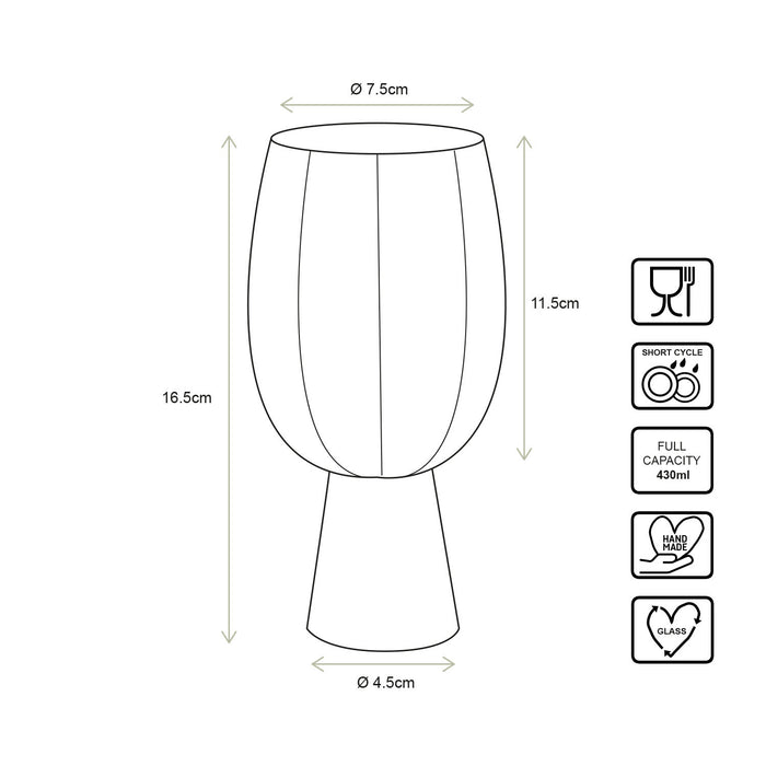vtwonen Retro Wijnglazen - Glazen set van 4 - 220ml