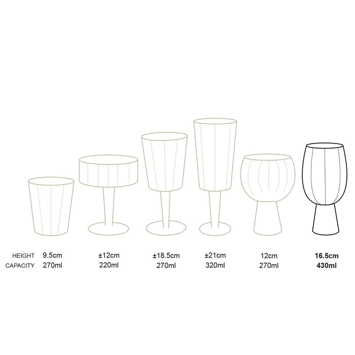 vtwonen Retro Wijnglazen - Glazen set van 4 - 220ml