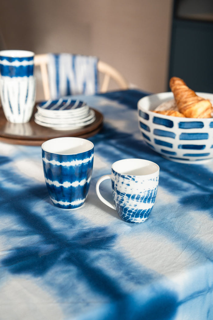 vtwonen Tie-Dye Mok met oor - Mokken - Serviesset van 4 - 250ml