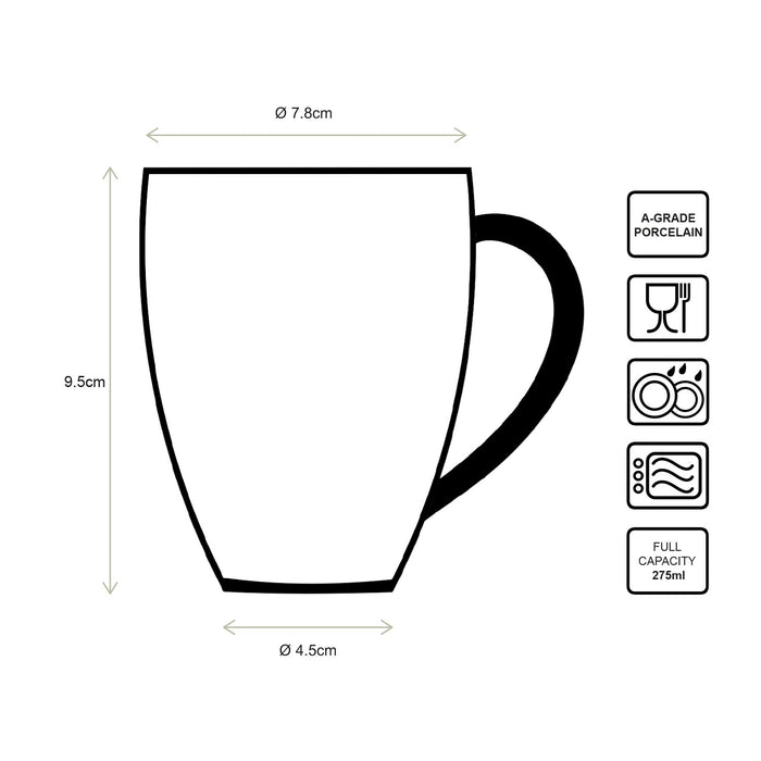 vtwonen Tie-Dye Mok met oor - Mokken - Serviesset van 4 - 250ml