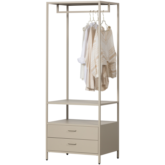 WOOOD Ferris Open Kledingkast 100 cm - Metaal - Zand - 185x70x54