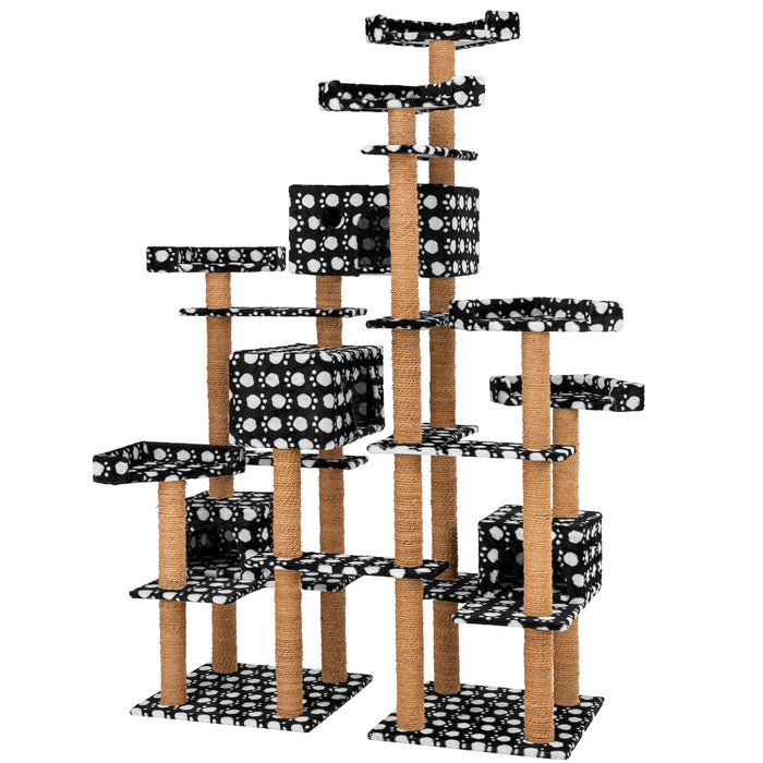 tectake® Krabpaal Mieze - Zwart | Wit