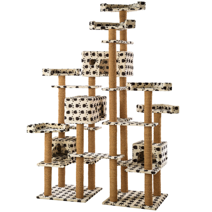 tectake® Krabpaal Mieze - Zwart|beige