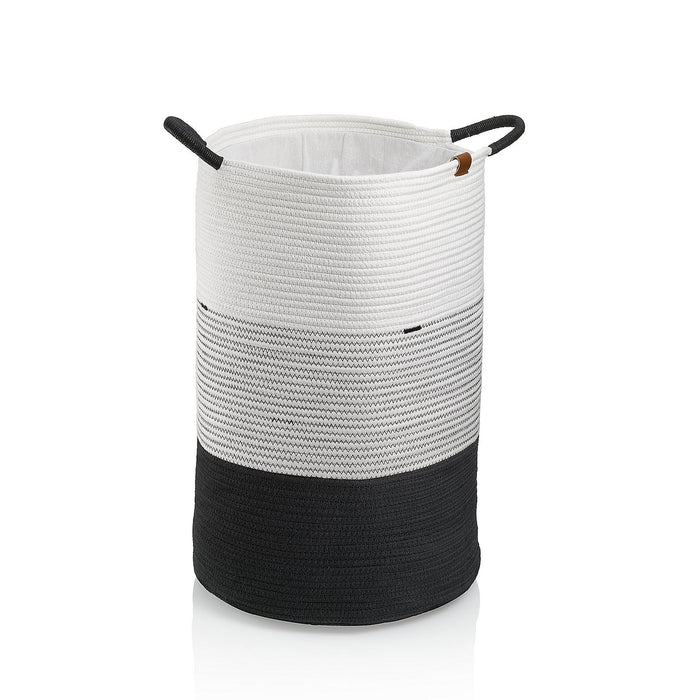 Wasmand, 40 x 57 cm, Rond, Wit|Zwart - Kela | Hedda
