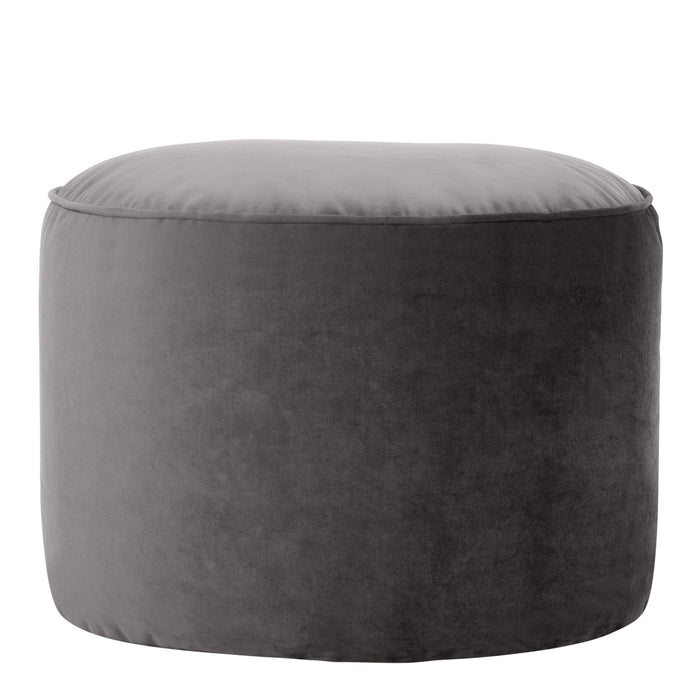 icon Milano XL Poef - Velours - Houtskool