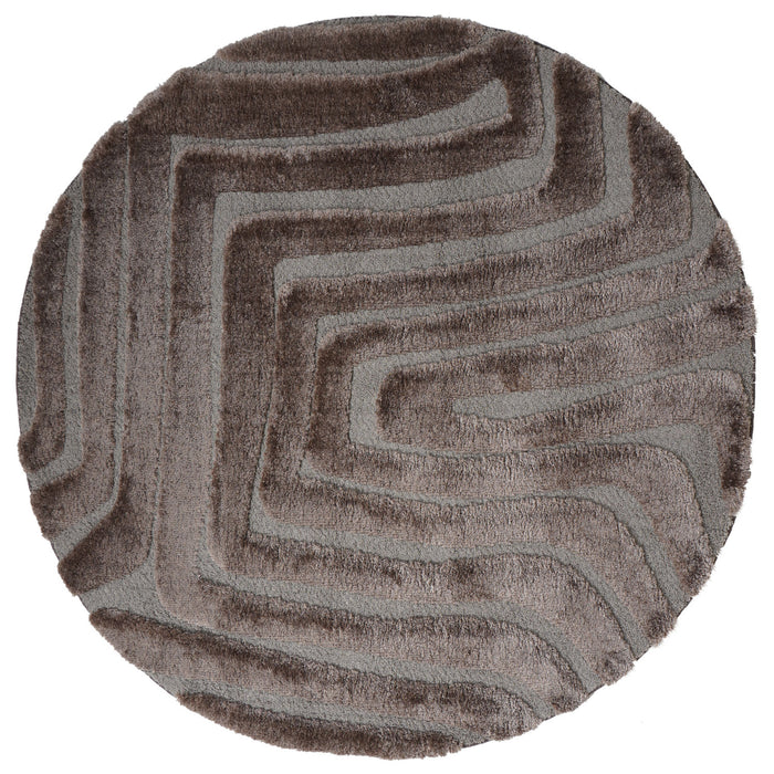 Veer Carpets - Vloerkleed Lima Bruin Rond ø160 cm