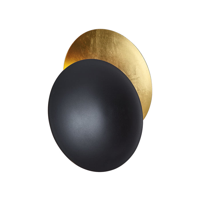 QAZQA Moderne wandlamp zwart met goud 35cm 2-lichts - Sunrise