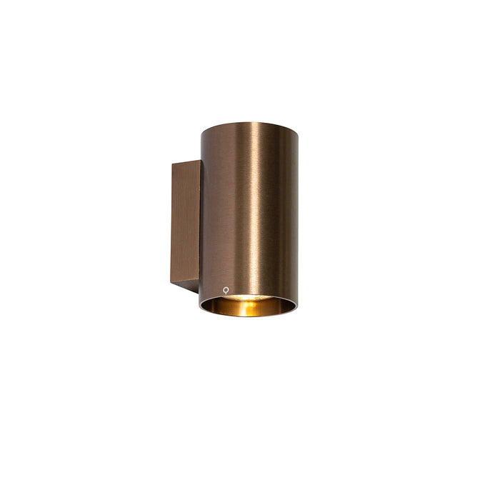 QAZQA Smart wandlamp donkerbrons rond 2-lichts incl. 2 Wifi GU10 50mm