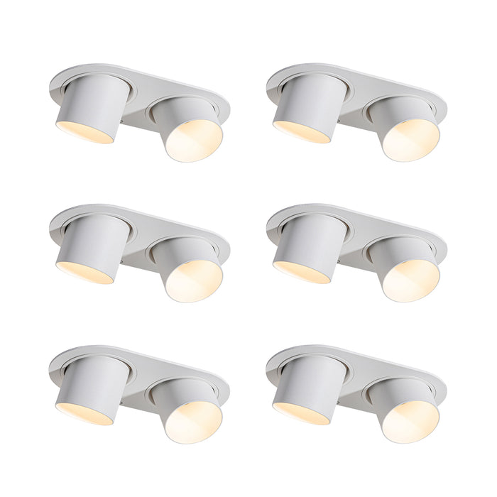 QAZQA Set van 6 inbouwspots wit GU10 50mm 2-lichts - Installa