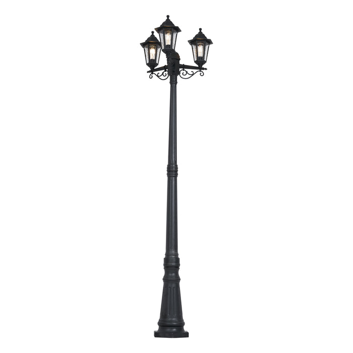 QAZQA Klassieke buitenpaal zwart 217cm IP44 - New Haven Hammered