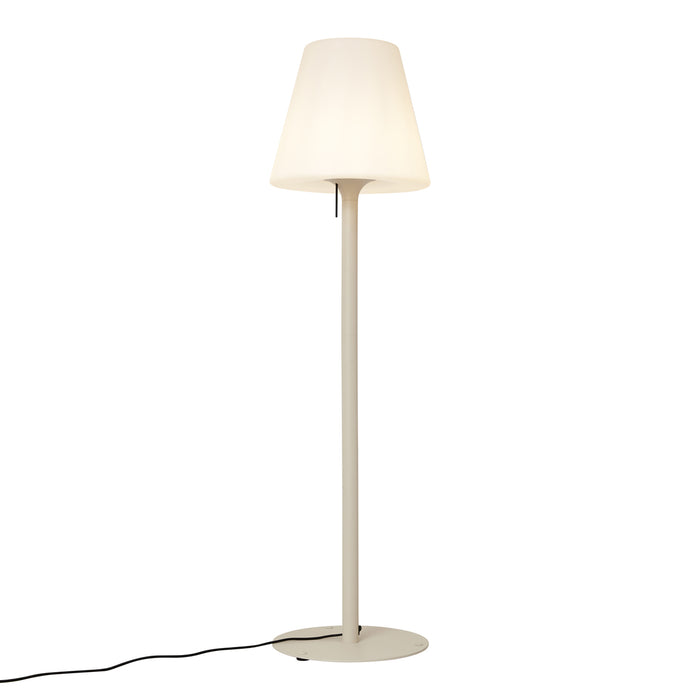 QAZQA Moderne buiten vloerlamp beige met witte kap IP44 - Big