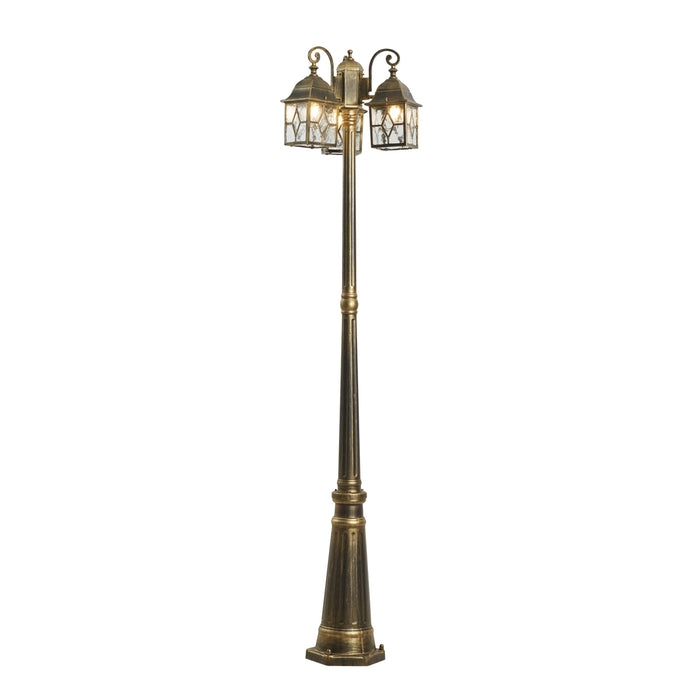 QAZQA Klassieke buiten lantaarn antiek goud met helder glas 198cm