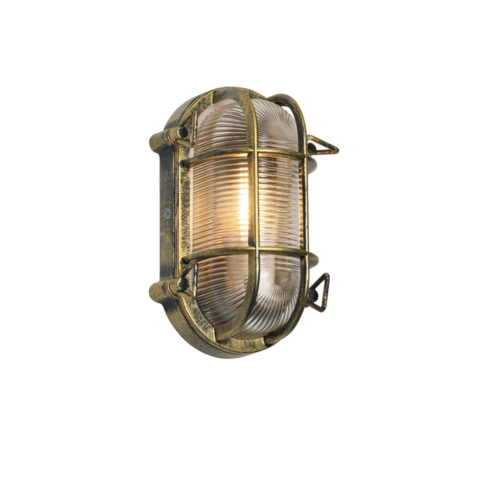 QAZQA Buiten wand- en plafondlamp antiek goud ovaal IP44 - Noutica