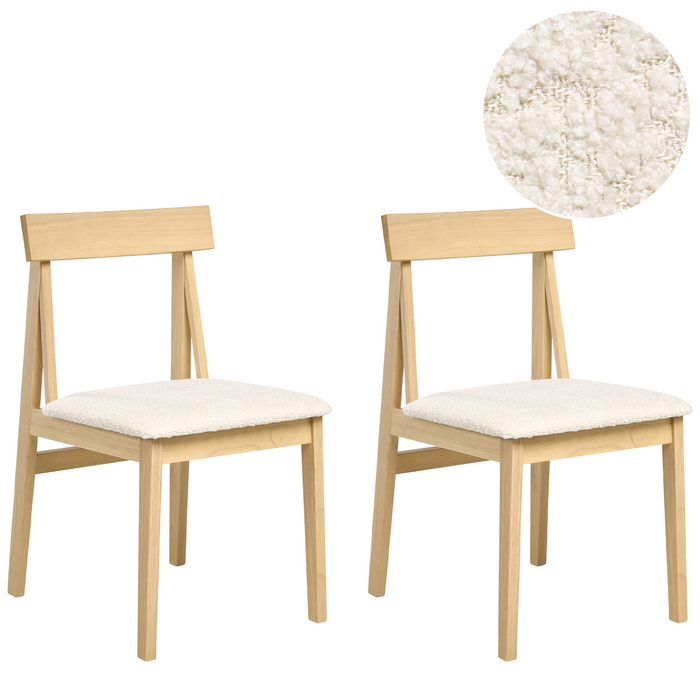 Beliani-ISLE-Eetkamerstoel set van 2-Lichtbruin|Lichtbeige-Rubberhout