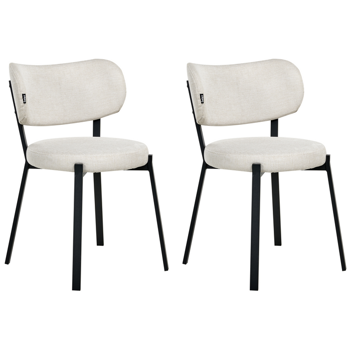 Beliani - BRONTE - Eetkamerstoel set van 2 - Lichtbeige - Polyester