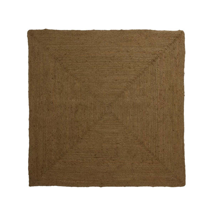 Boho&me Jute vloerkleed vierkant - Pure olijfgroen - 150x150 cm