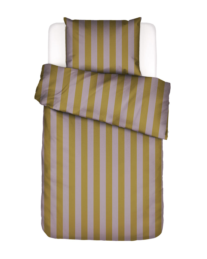 Essenza Minte Stripe Dekbedovertrek 140 x 200|220 cm - Purple|Olive