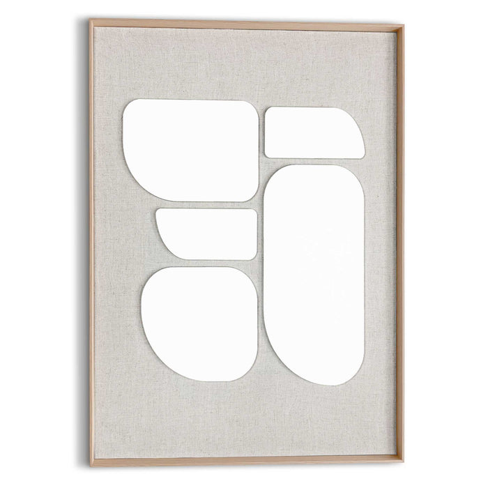 Reinders - Organic Blocks Linen Wood - Schilderij 3D Art 50x70 cm - Beige