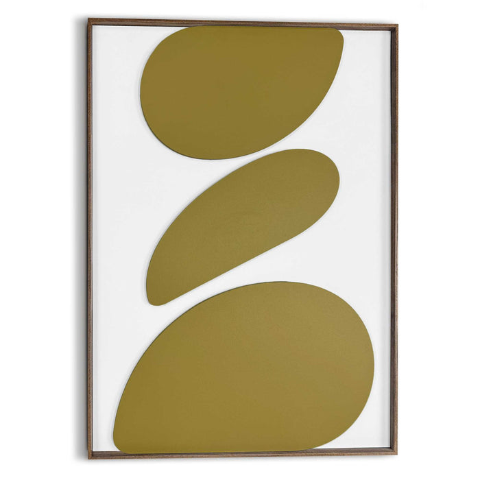 Reinders - Organic Pebbles - vintage green - Schilderij 3D Art 50x70 cm - Groen