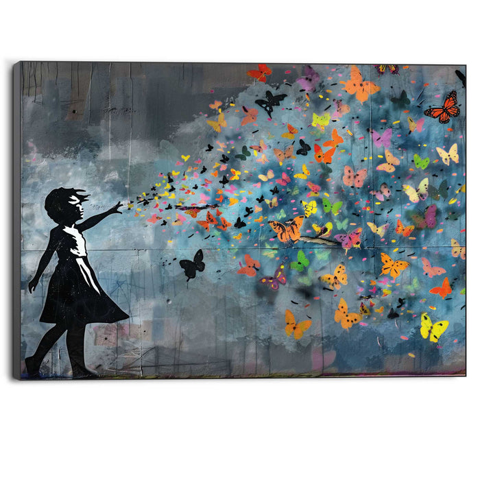 Reinders - Balloon Girl Dark - Schilderij 140x100 cm - Bont