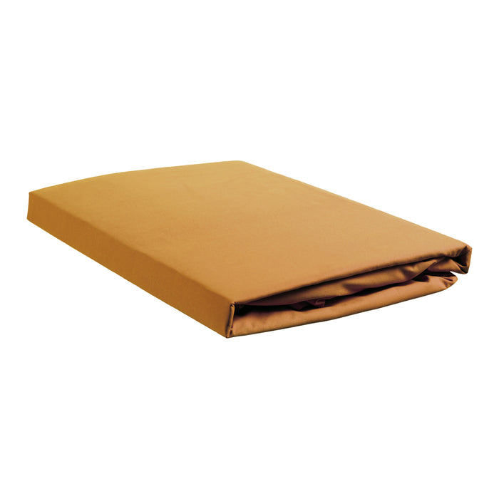 Ambiante Cotton Uni Hoeslaken 160 x 200 cm - Oker