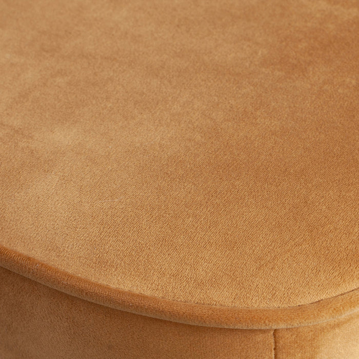 WOOOD Vogue Barkruk H 89 cm - Fluweel - Mosterdgeel