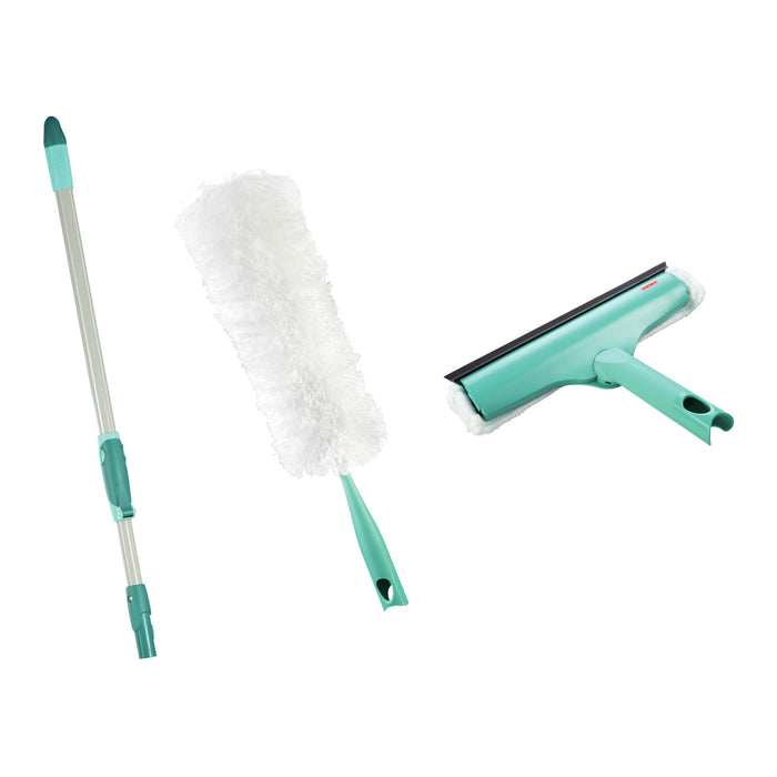 Leifheit 3-in-1 Raamreiniging Set met Telescoopsteel