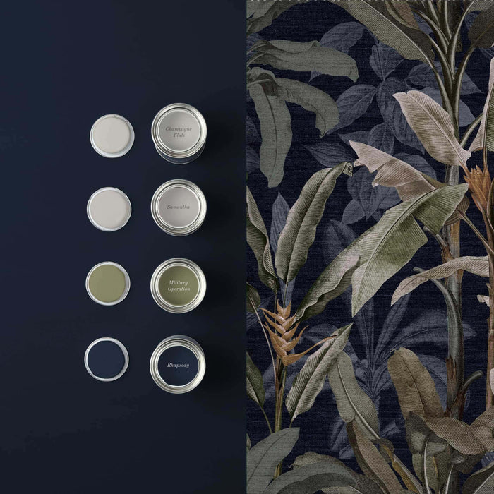 Graham & Brown vliesbehang Borneo Midnight Donkerblauw