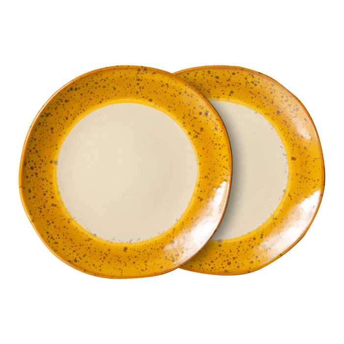HKliving 70's Bord Ø 22 cm - Set van 2 - Autumn
