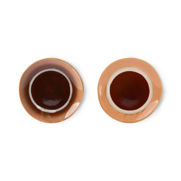 HKliving 70's Dessertbord Ø 17,5 cm - Set van 2 - Tornado