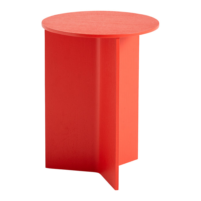 HAY Slit Table Wood Round Bijzettafel - Ø 35 cm - Candy Red