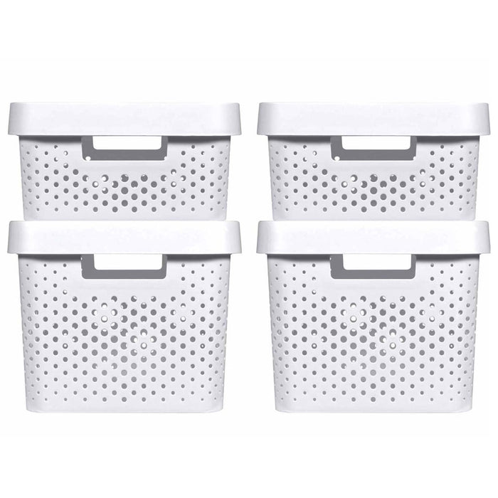 Curver Opbergboxen 4 st Infinity met deksel 11 L + 17 L wit