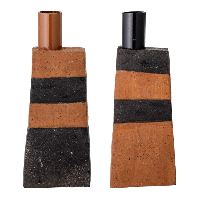 Bloomingville Terracotta Kandelaar - Set van 2