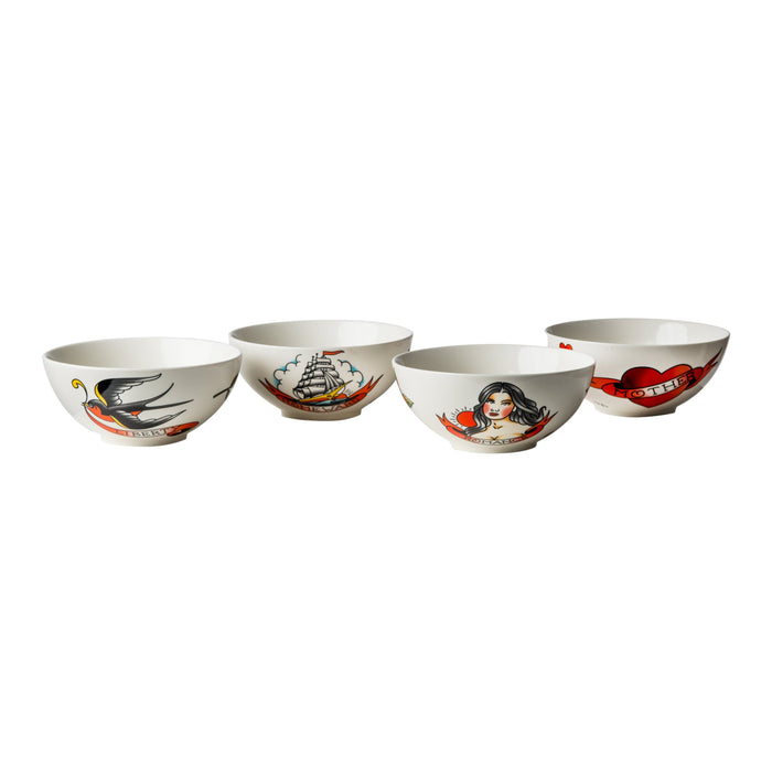 POLSPOTTEN Tattoo Schalen 4st. Wit