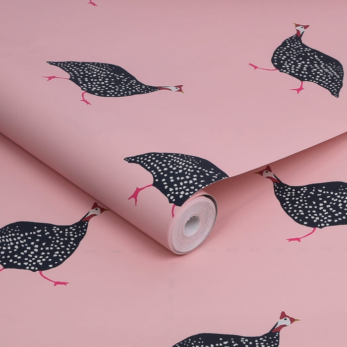 Joules vliesbehang Guinea Fowl Blush